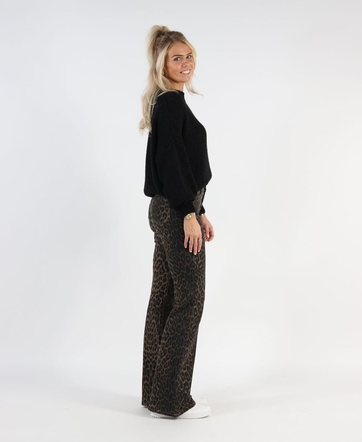 High Waisted Leopard Jeans (TALL)