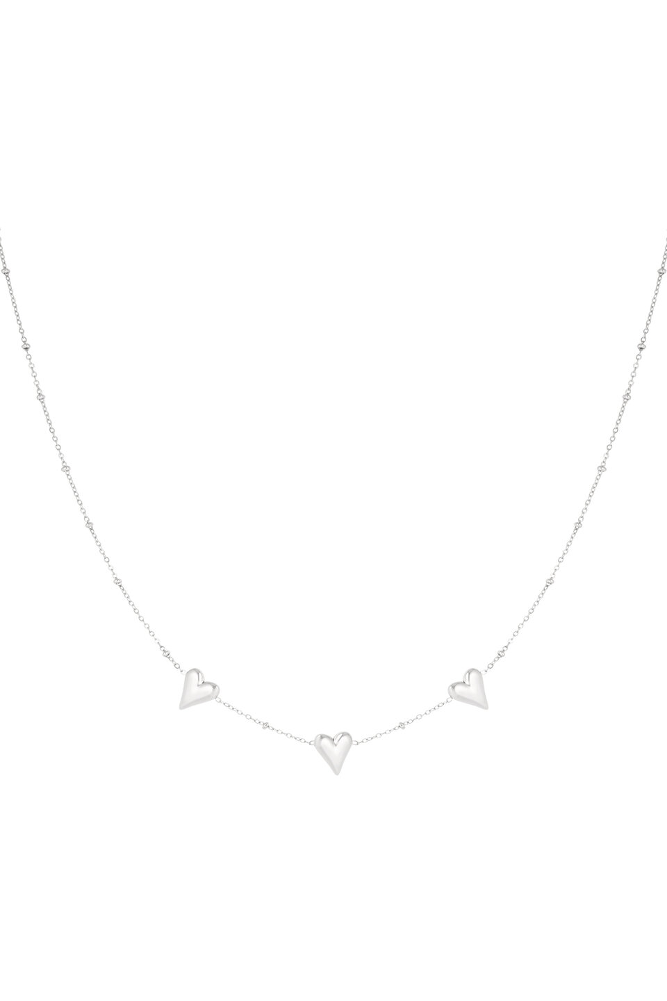 Necklace Triple Titanium Love Silver