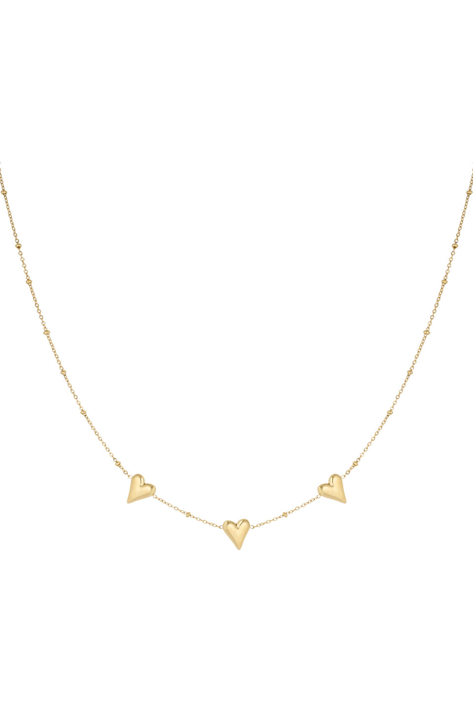 Necklace Triple Titanium Love Gold