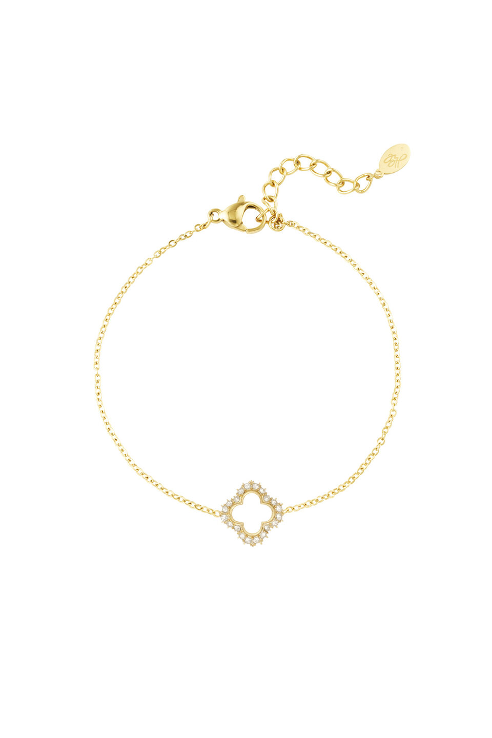 Diamond Clover Bracelet Gold