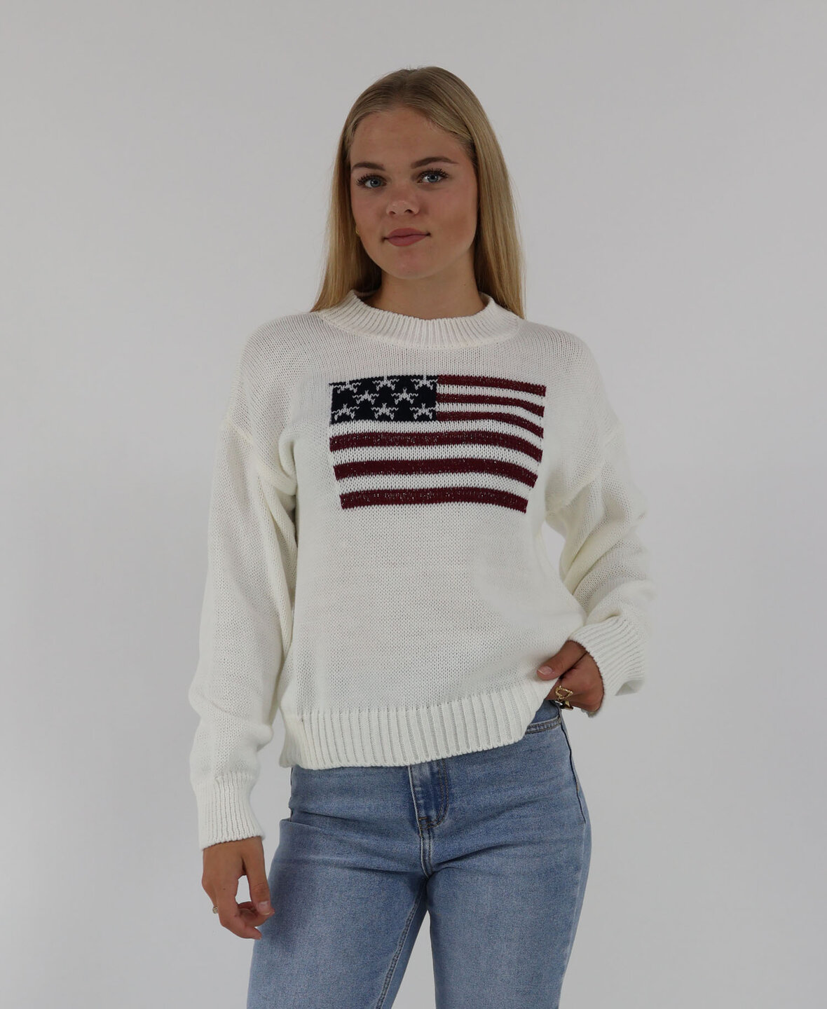 USA Lurex Sweat White