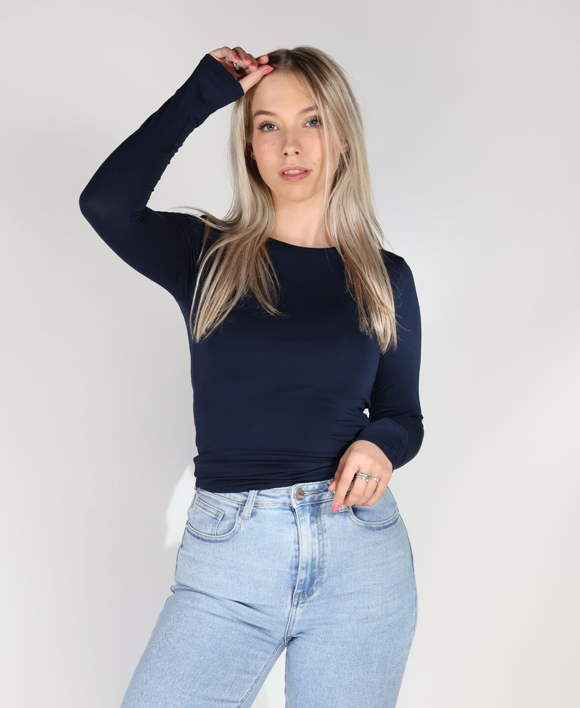 Leela Long Top Navy Blue