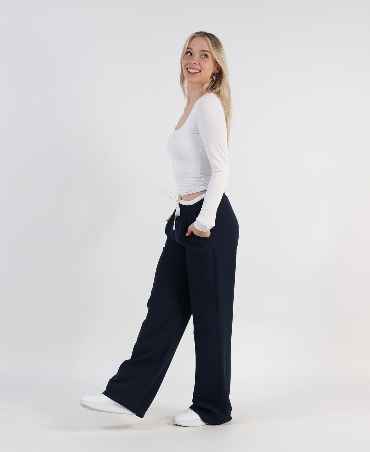 Wide Leg Boxer Pants Navy Blue (REGULAR)