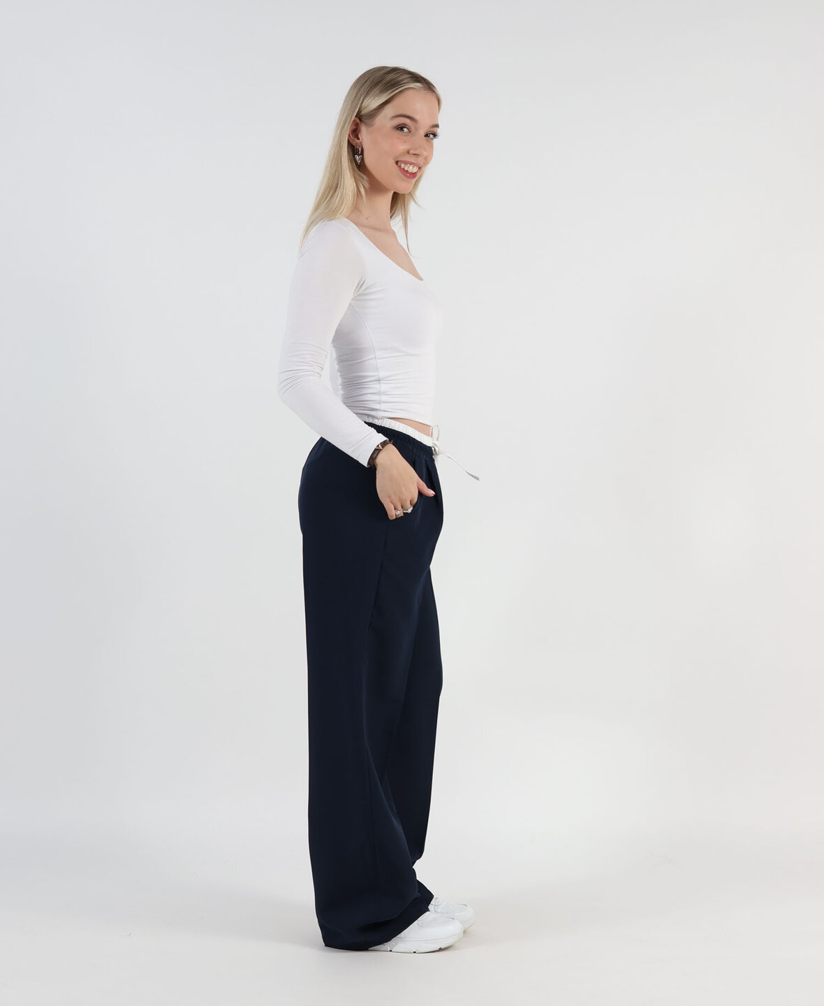 Wide Leg Boxer Pants Navy Blue (REGULAR)