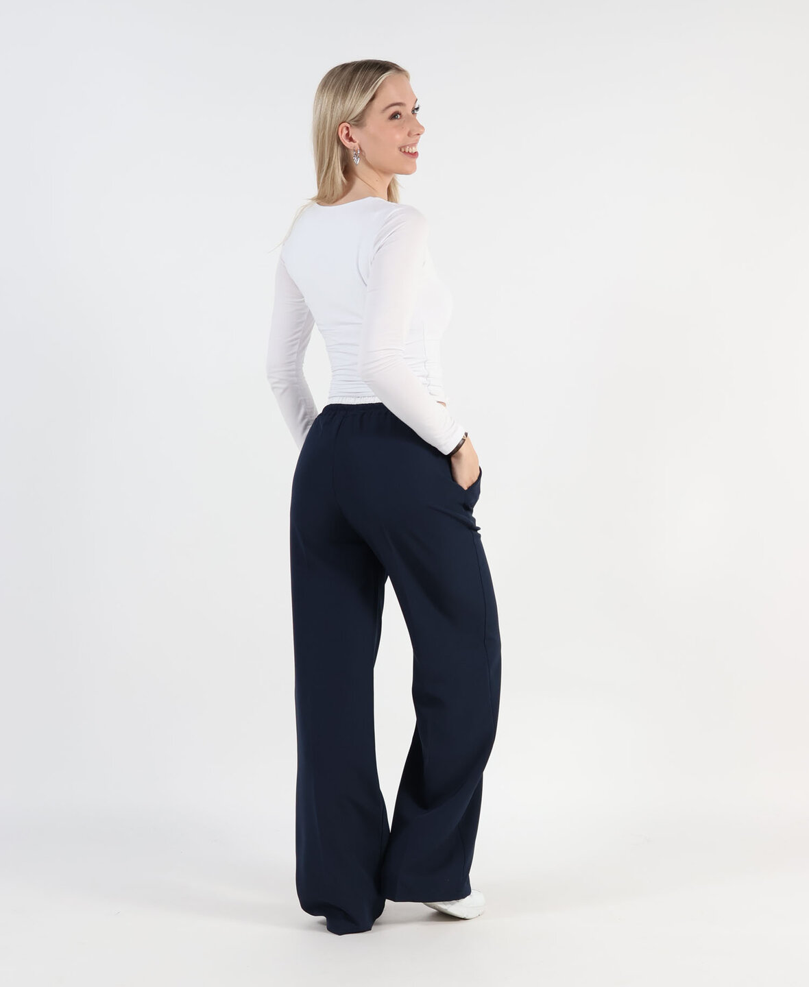 Wide Leg Boxer Pants Navy Blue (REGULAR)