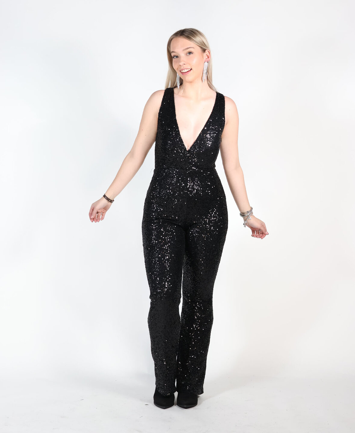 Sequin Jumpsuit Black