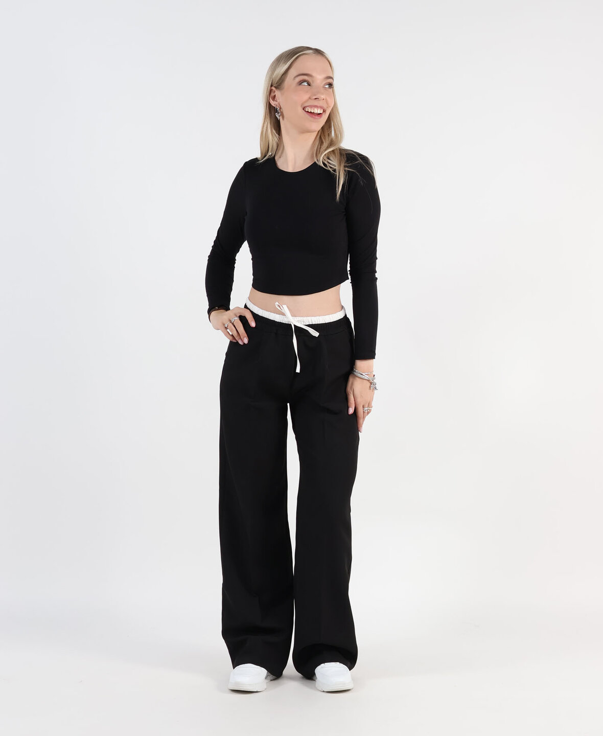 Wide Leg Boxer Pants Black (REGULAR)