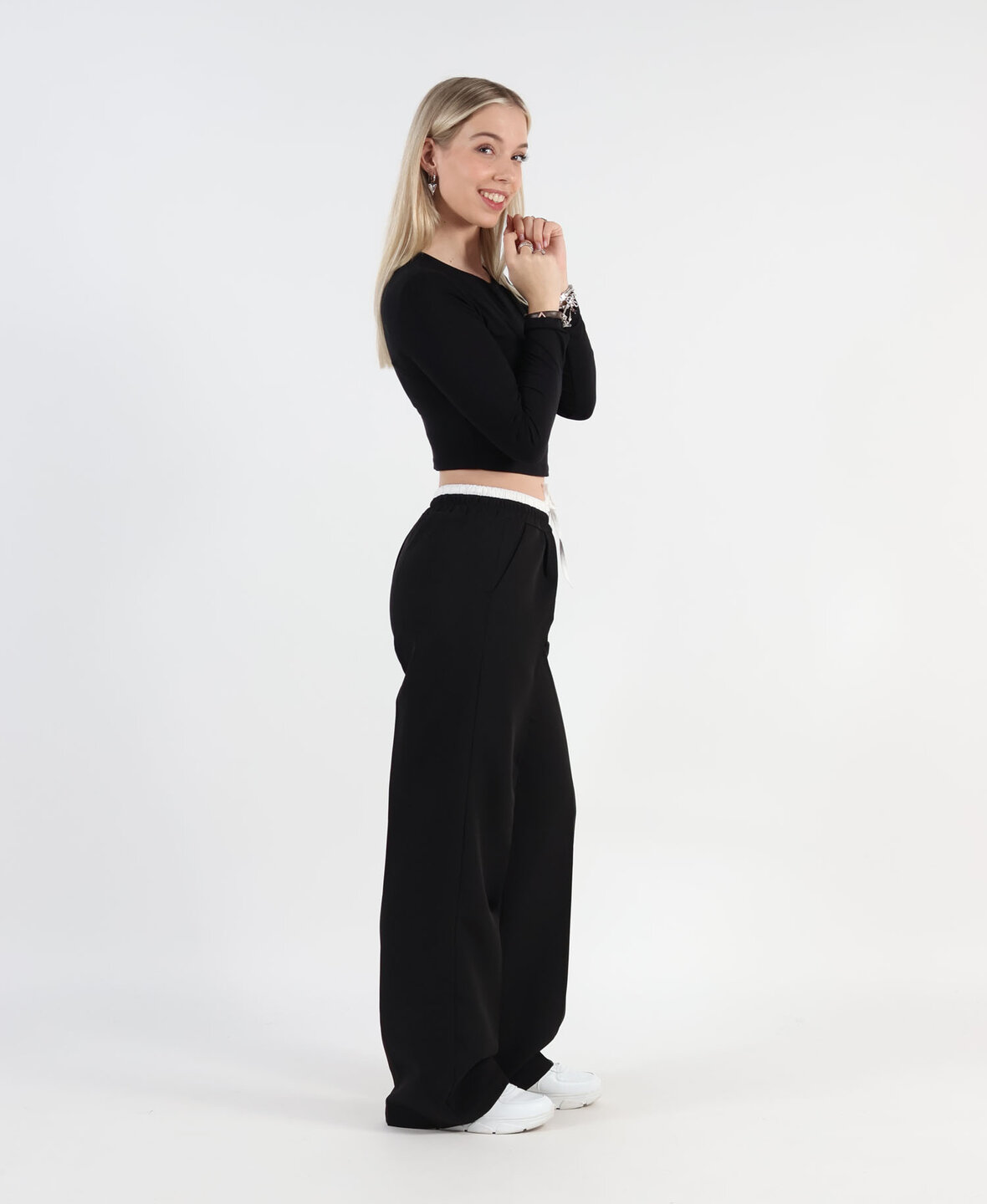 Wide Leg Boxer Pants Black (REGULAR)