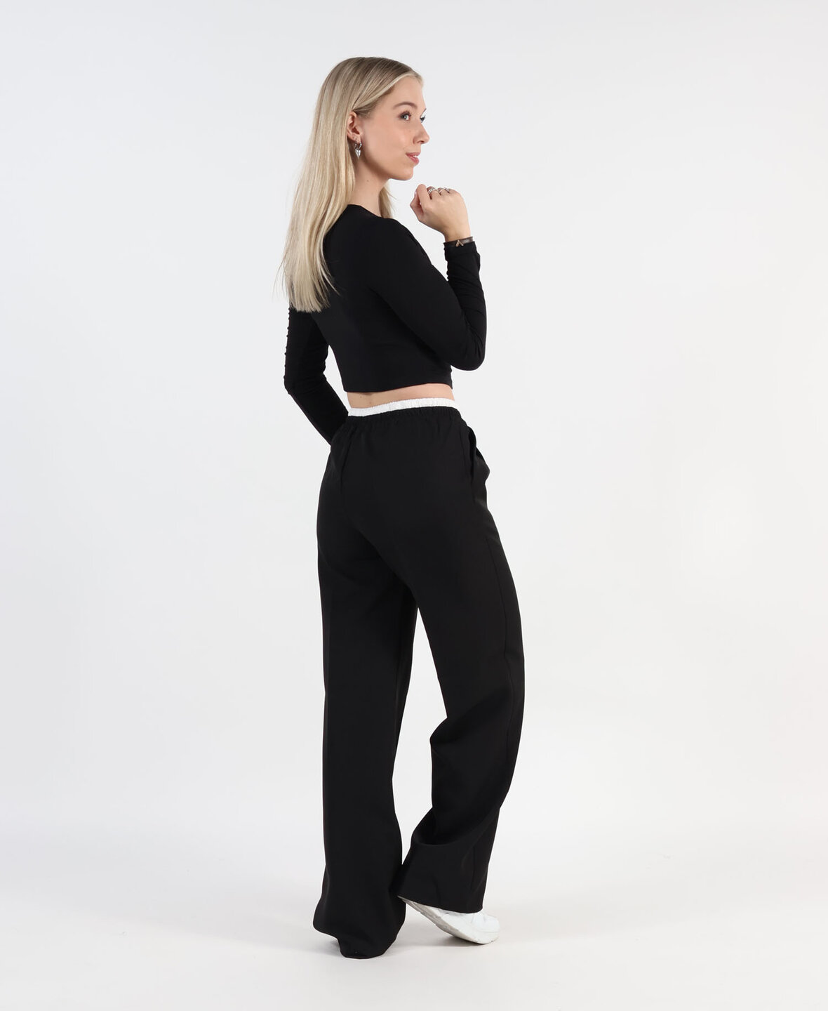 Wide Leg Boxer Pants Black (REGULAR)