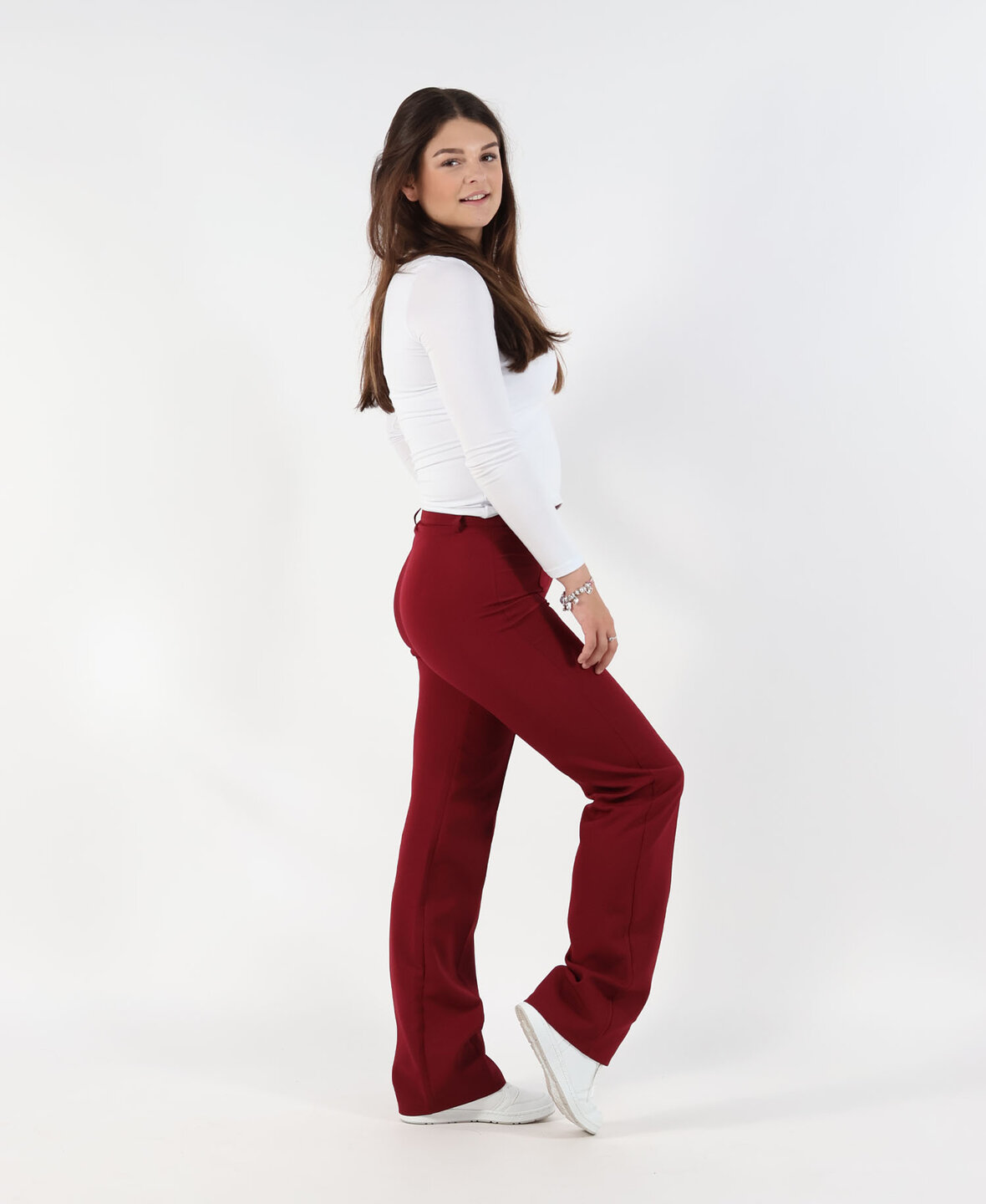 Sanne Stripe Pants Bordeaux  (TALL)