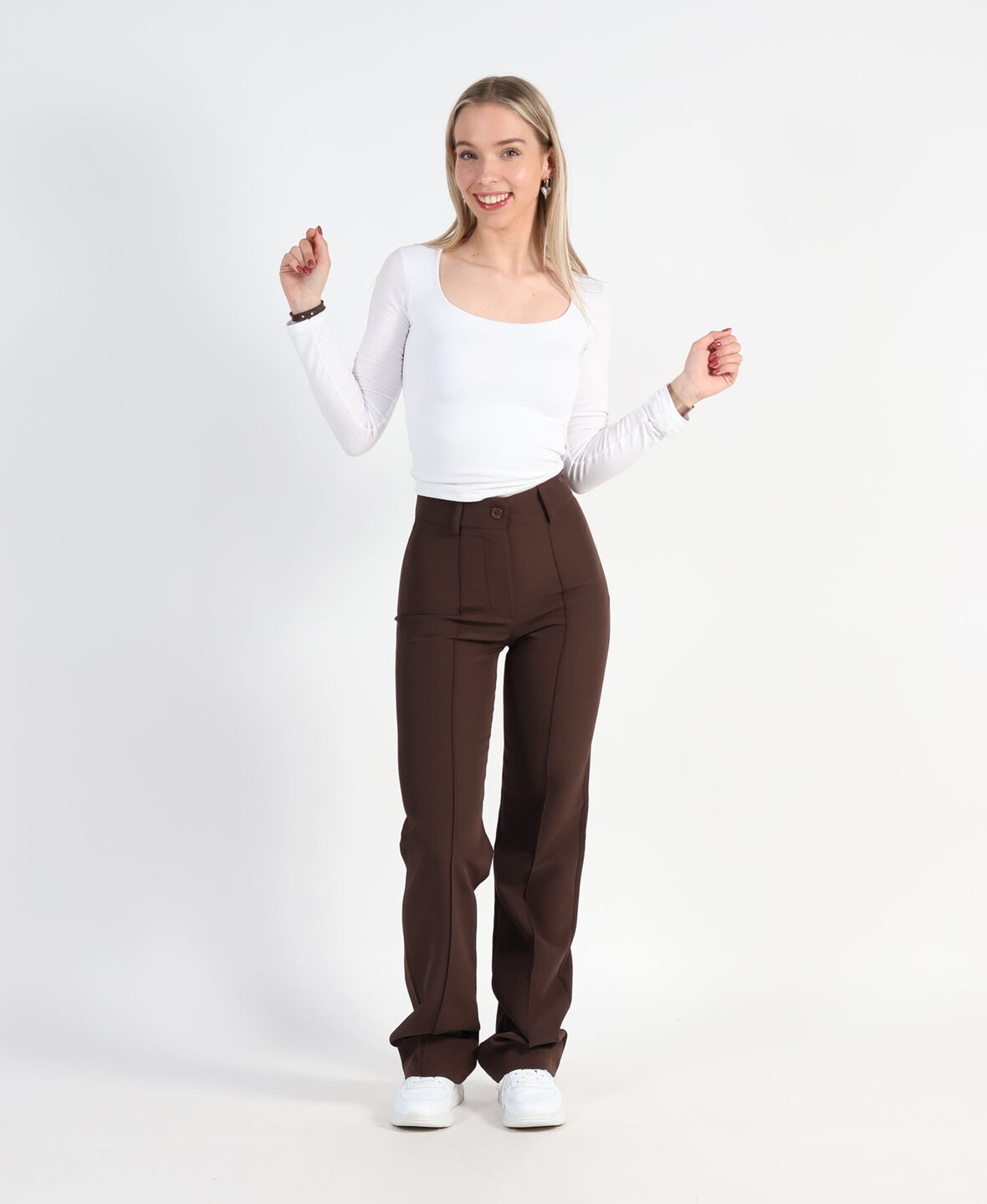 Sanne Stripe Pants Choco  (TALL)