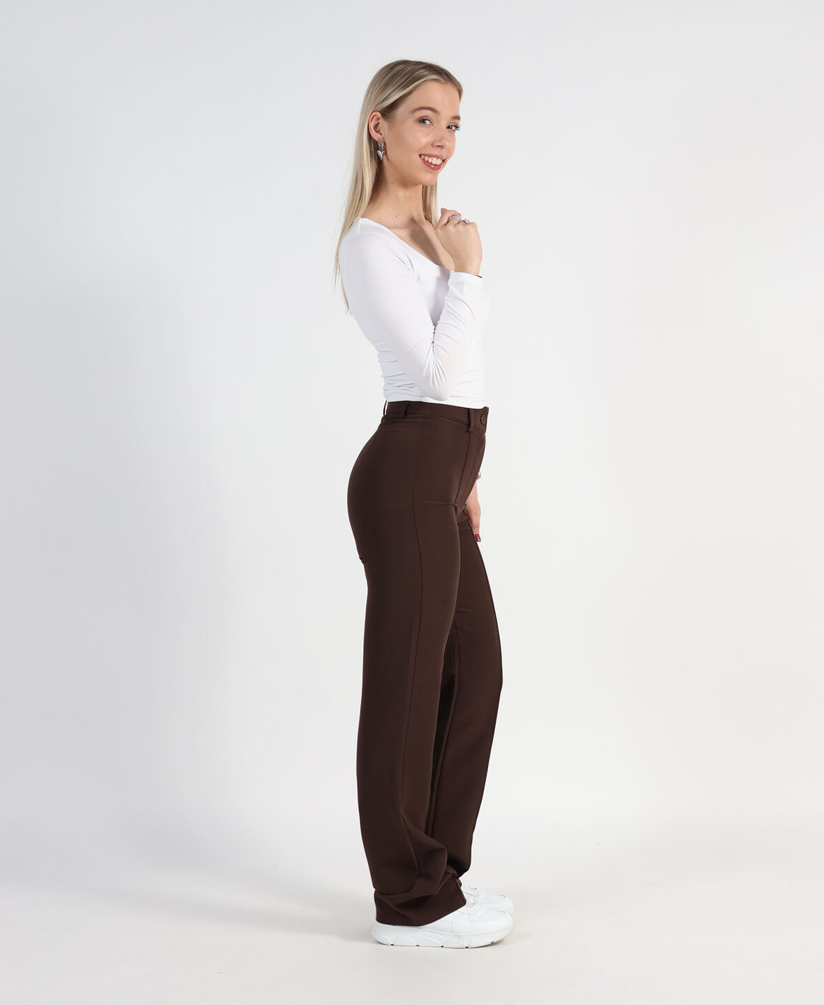 Sanne Stripe Pants Choco  (TALL)