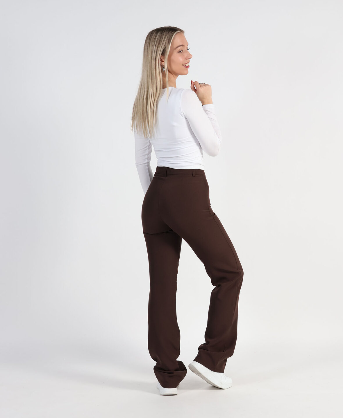 Sanne Stripe Pants Choco  (TALL)