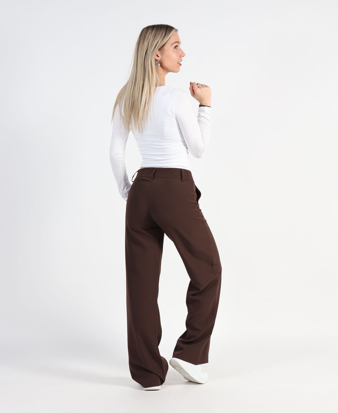 Low/Mid Waist Sanne Pants Choco (REGULAR)