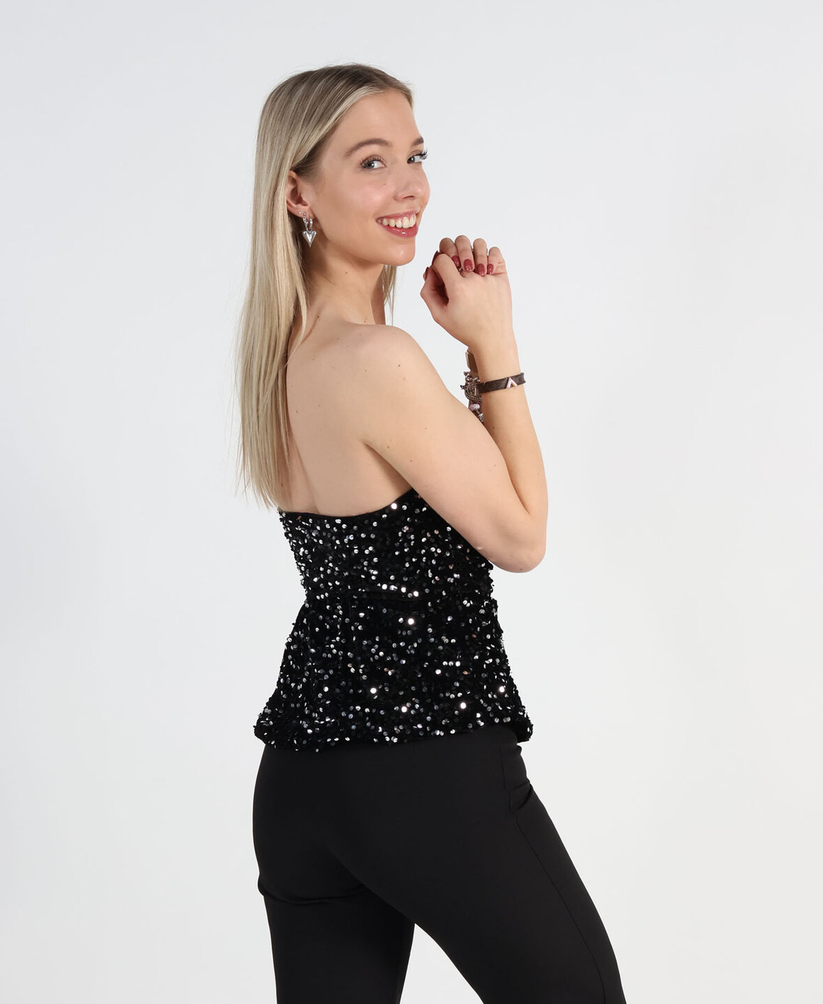 Velvet Bandeau Top Black