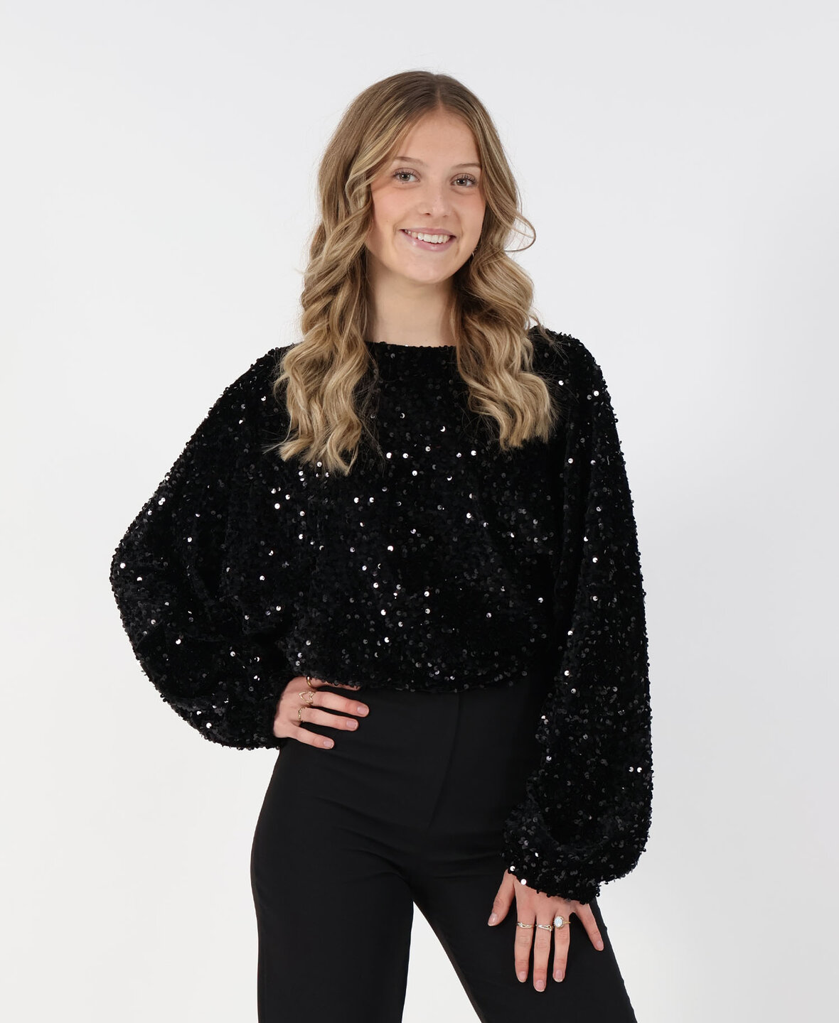 Sparkle Sequin Top Black