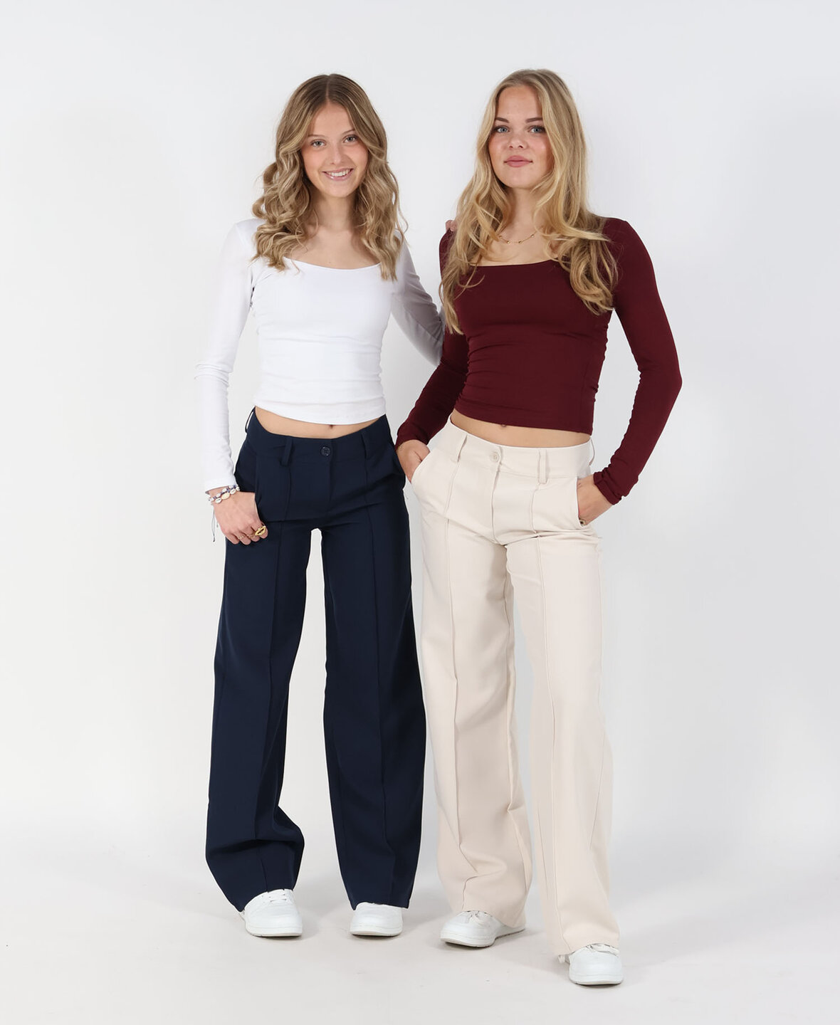 Low/Mid Waist Sanne Pants Beige (TALL)