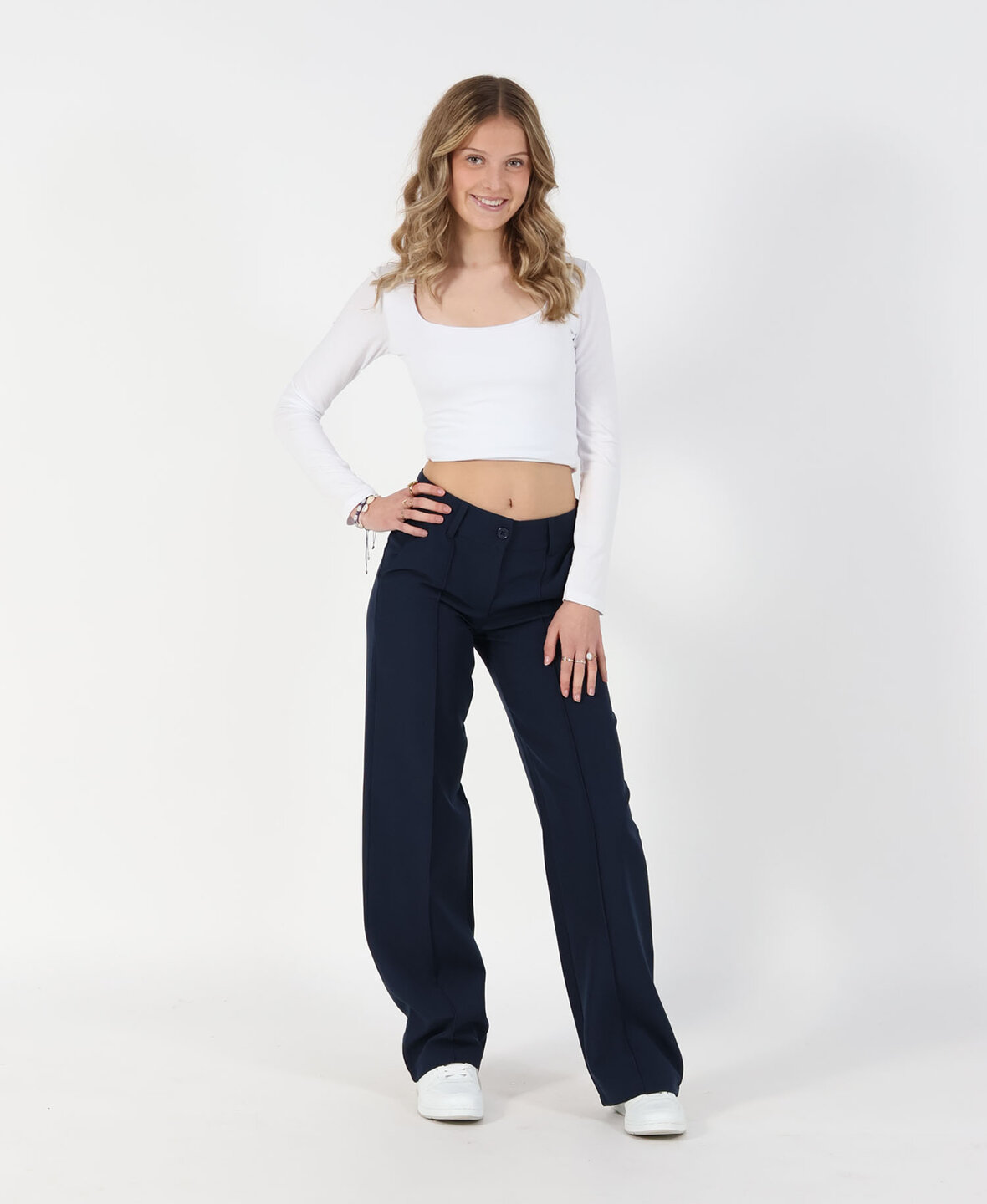 Low/Mid Waist Sanne Pants Navy Blue (TALL)