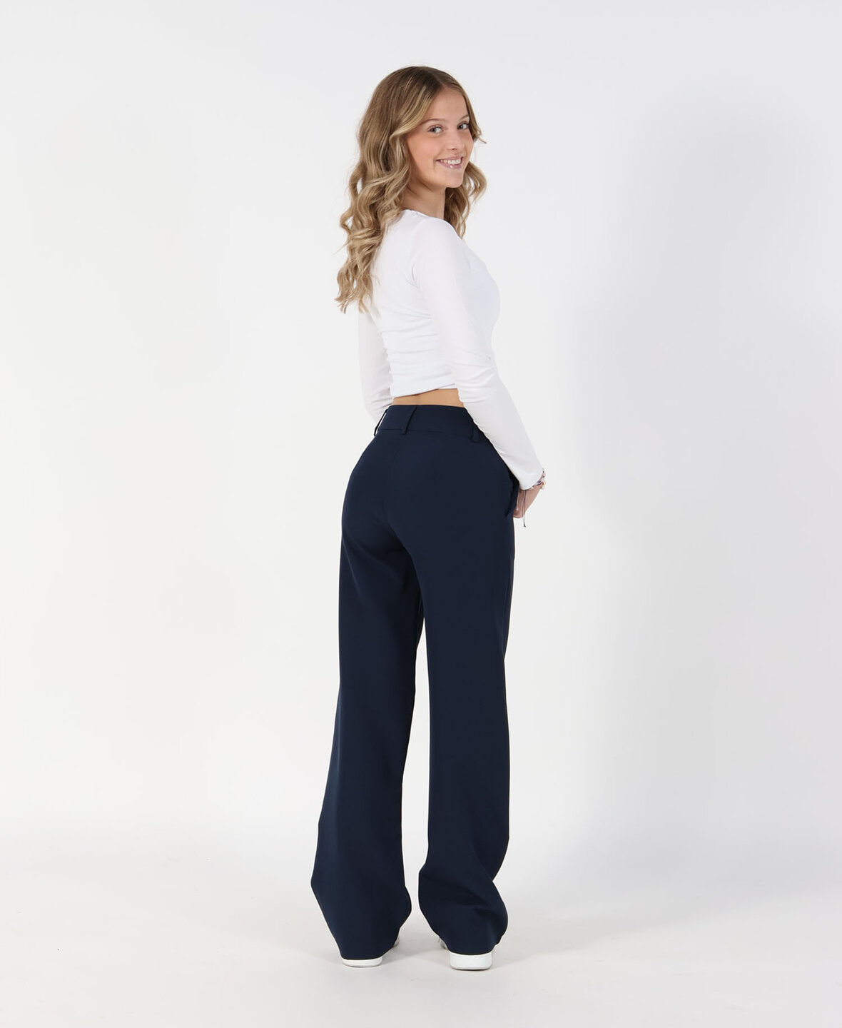 Low/Mid Waist Sanne Pants Navy Blue (TALL)