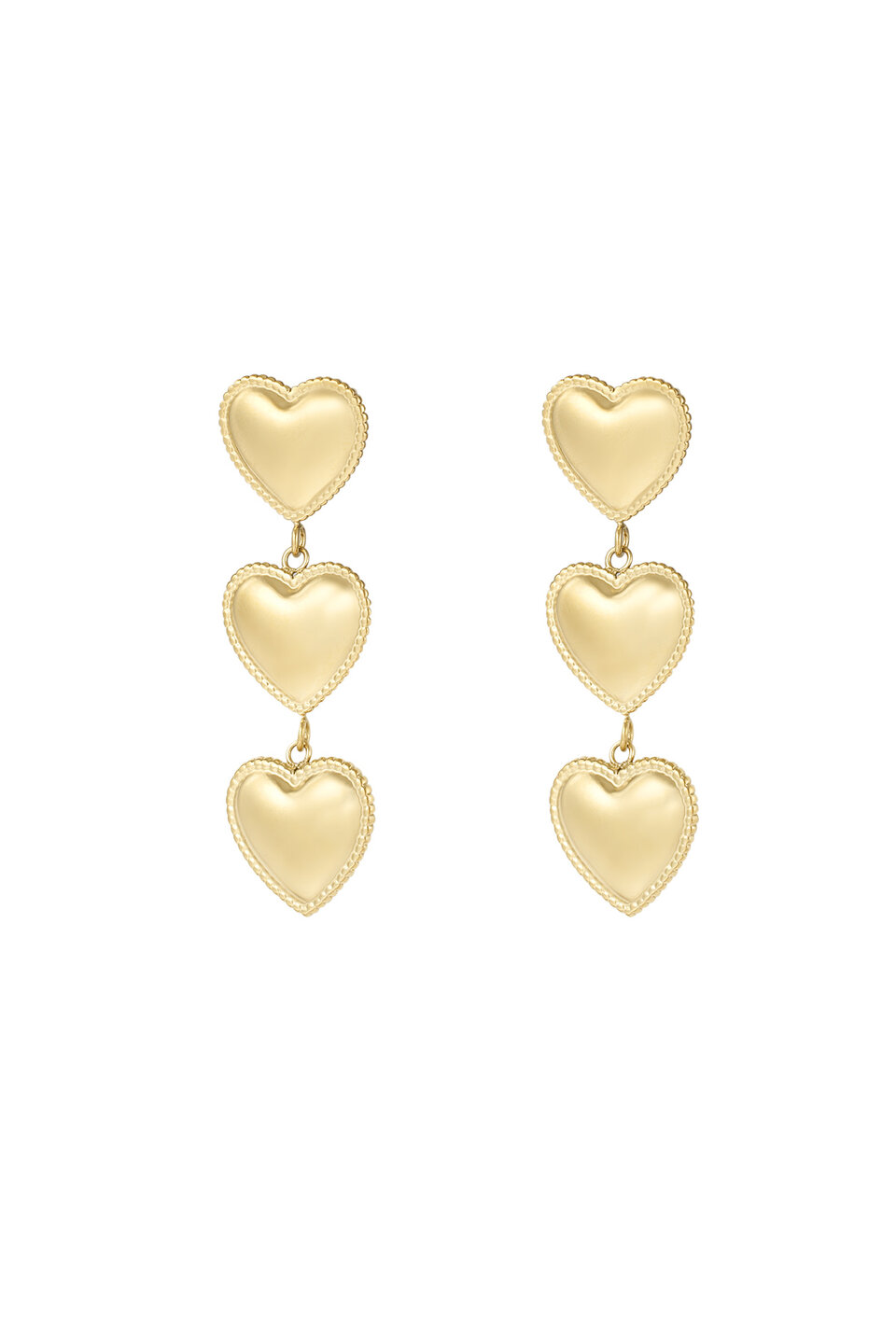 Love you three times more Earrings Gold