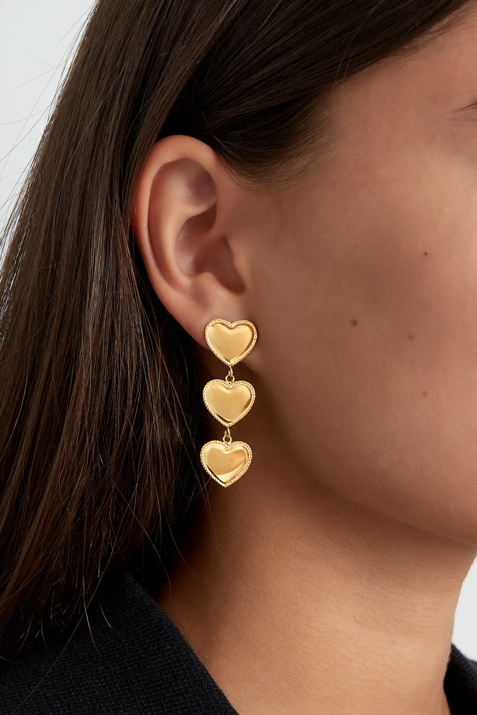 Love you three times more Earrings Gold