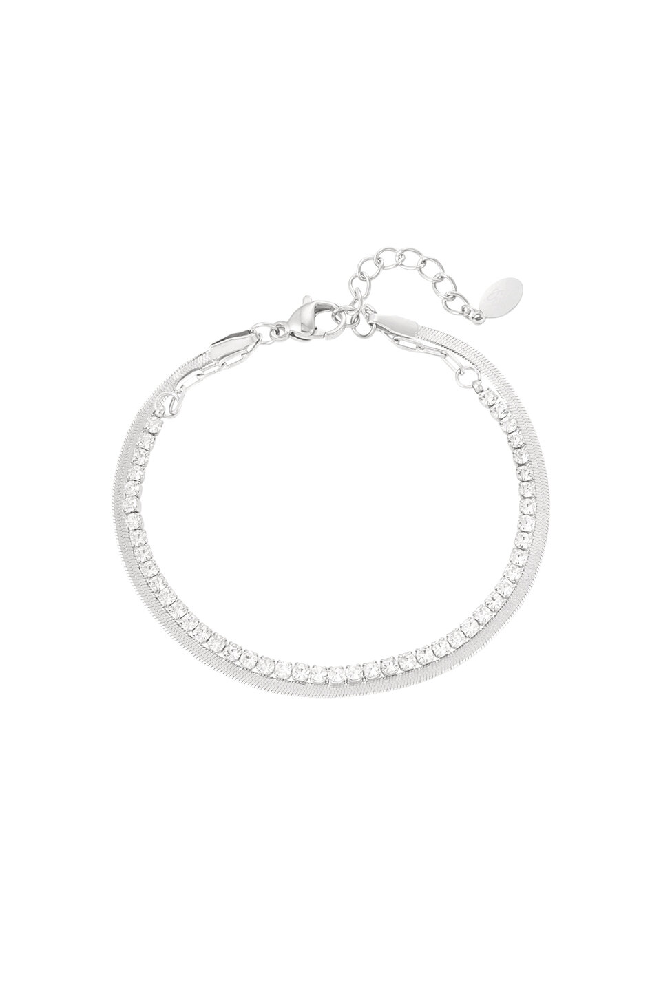 Double Diamonds Bracelet Silver