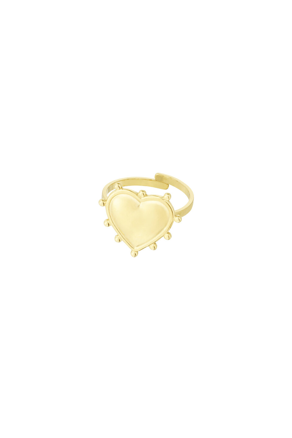 Heart With Dots Ring Gold