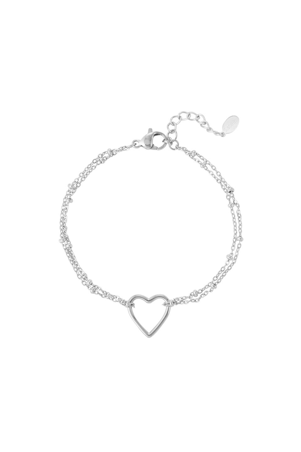 Open Heart Bracelet Silver