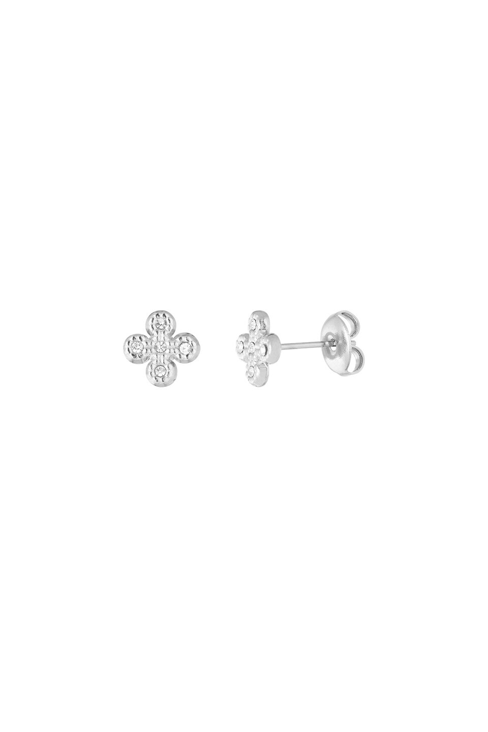 Earring clover studs silver