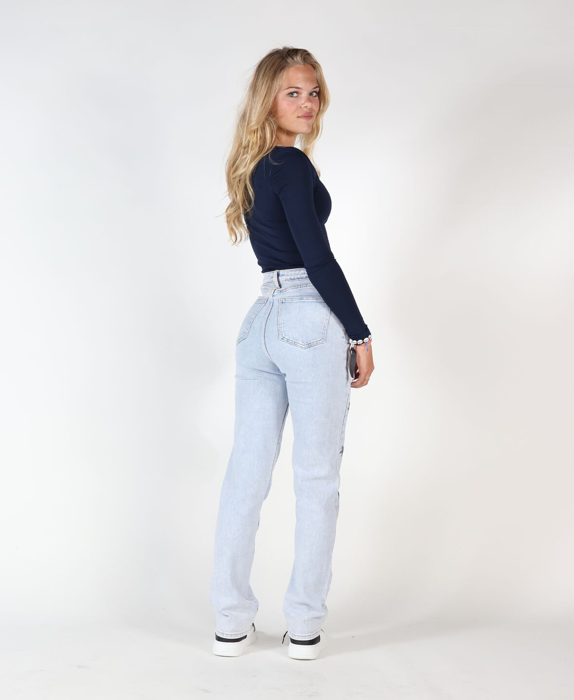 High Waisted Sparkle Stars Straight Leg Jeans 2067 (REGULAR)