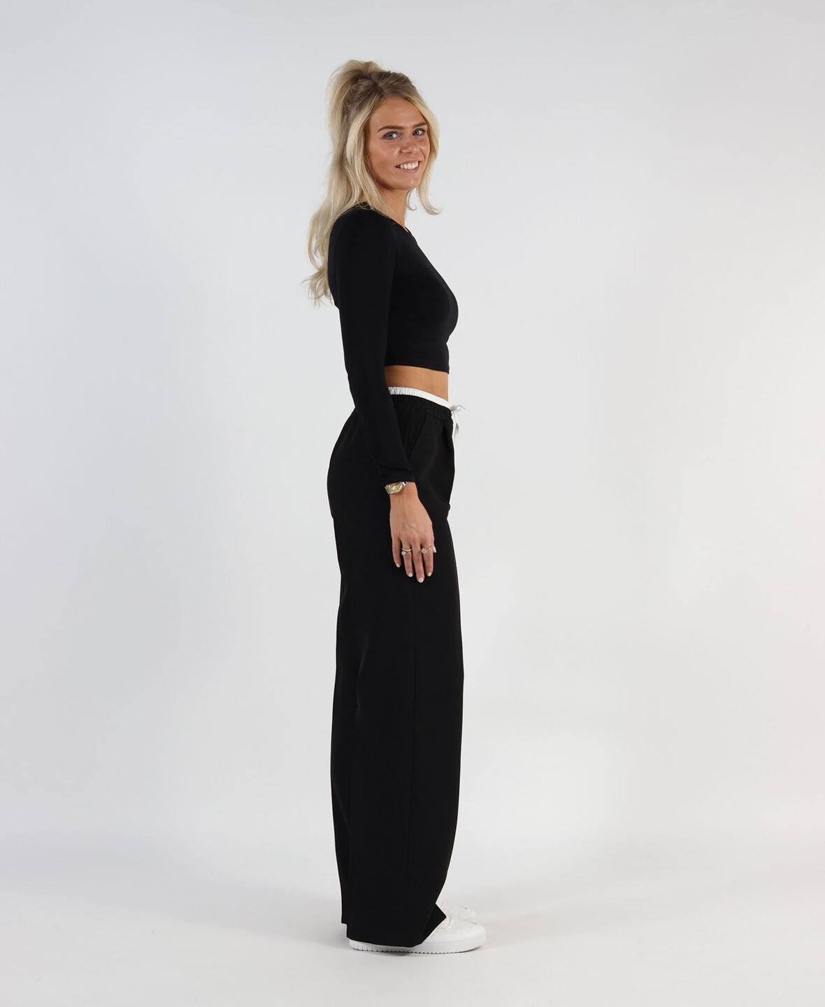 Wide Leg Boxer Pants Black (TALL)