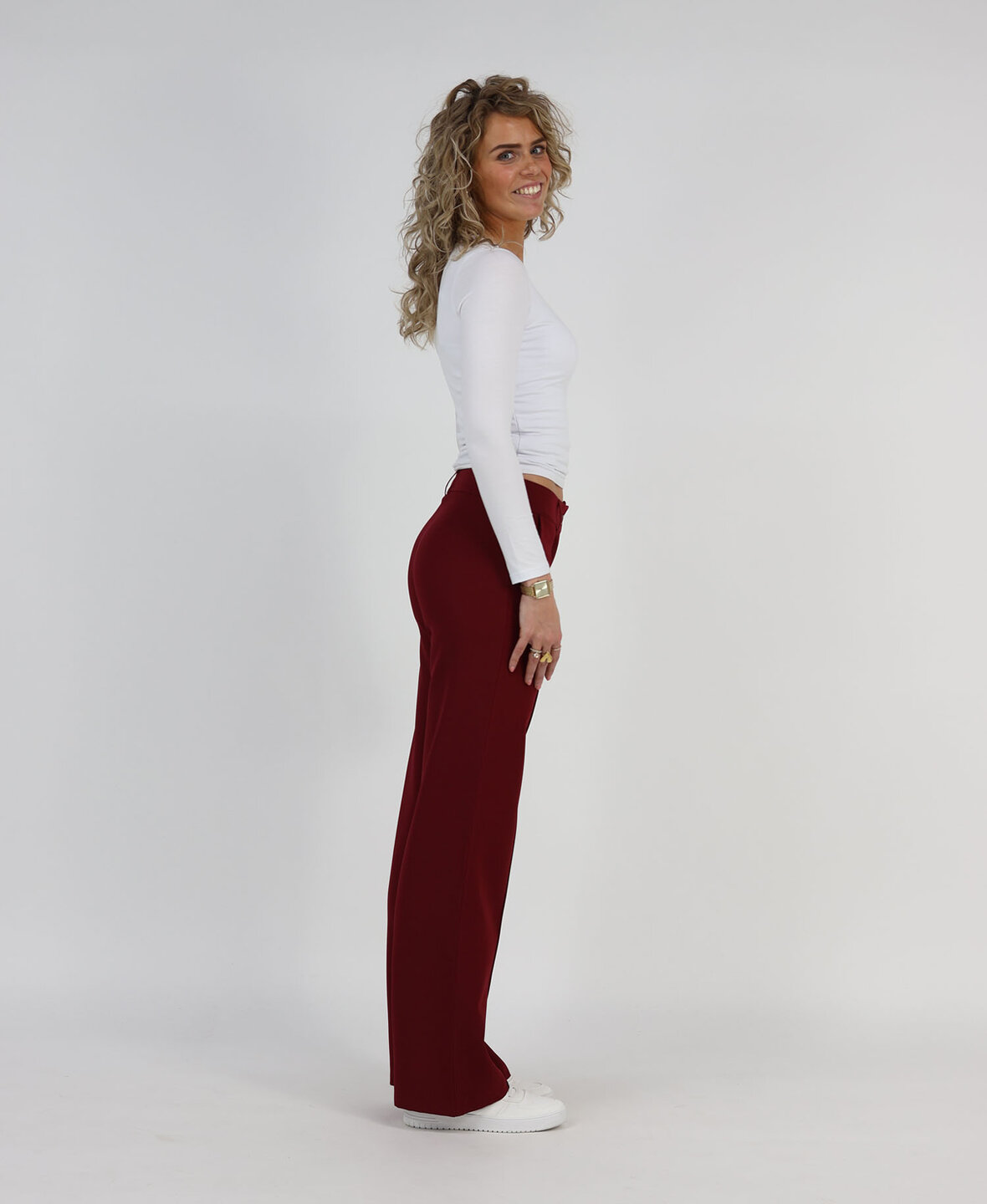 Low/Mid Waist Sanne Pants Burgundy (TALL)