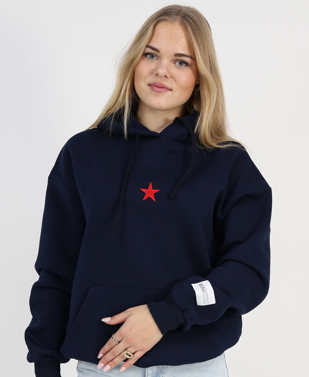 Star Hoodie Navy Blue