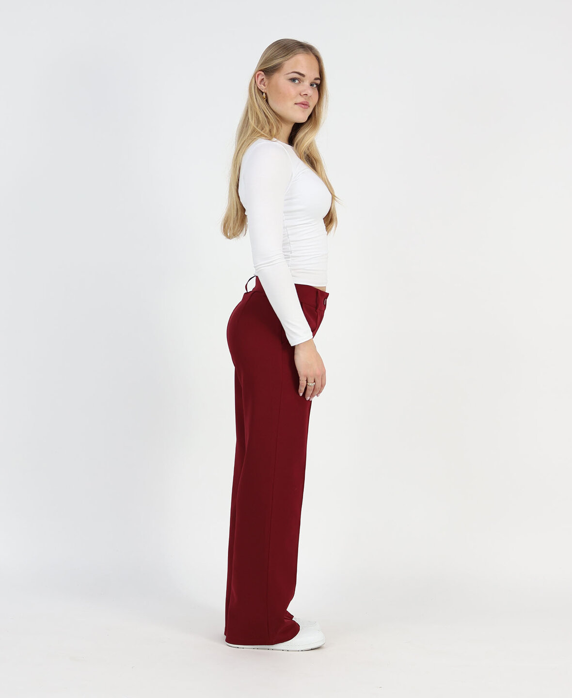 Low/Mid Waist Sanne Pants Burgundy (REGULAR)