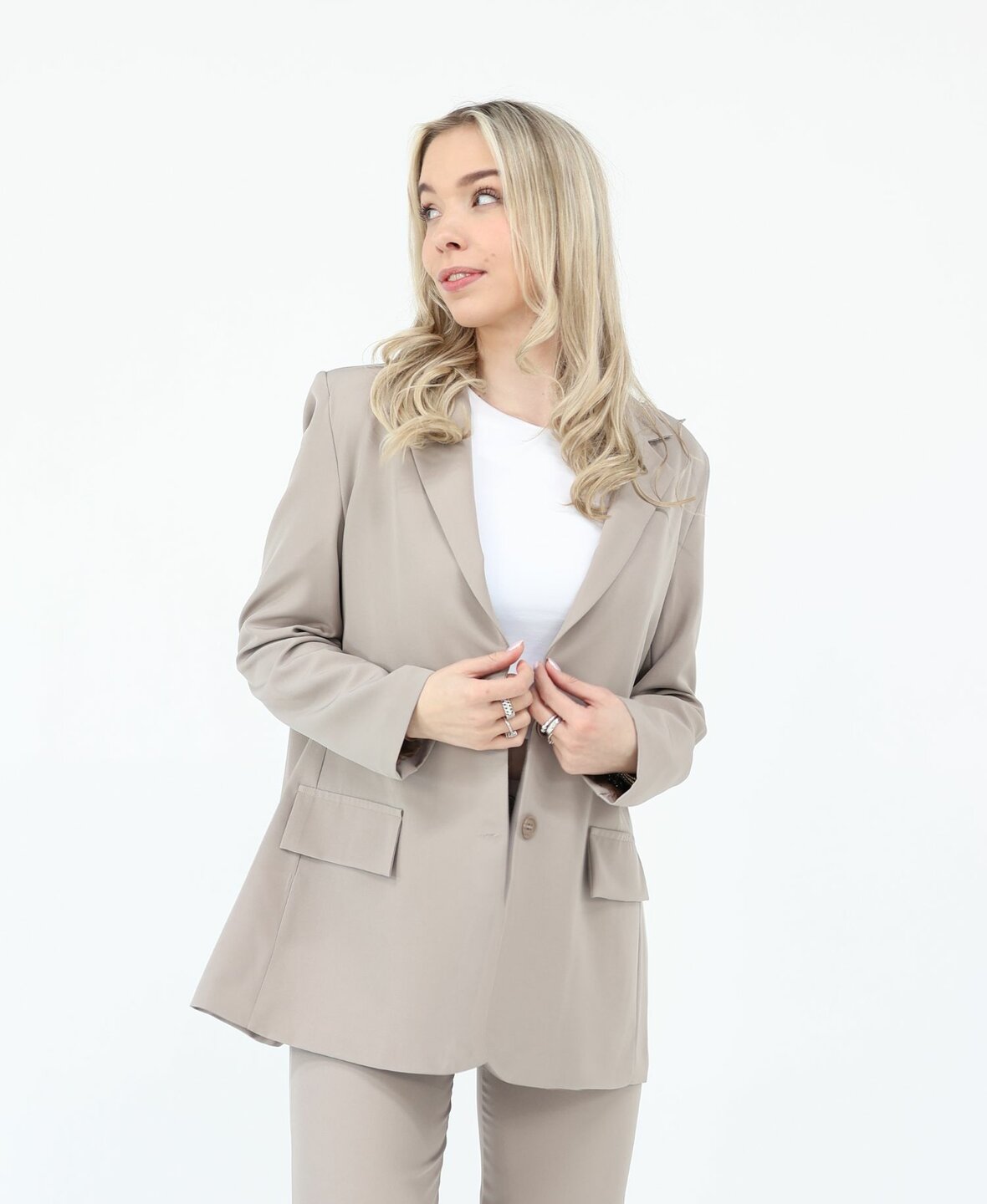 Sanne Split Blazer Light Taupe