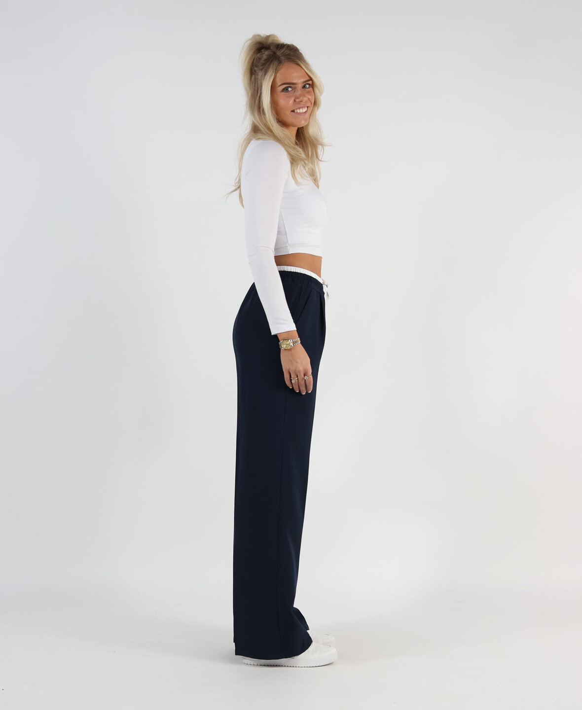 Wide Leg Boxer Pants Navy Blue (TALL)