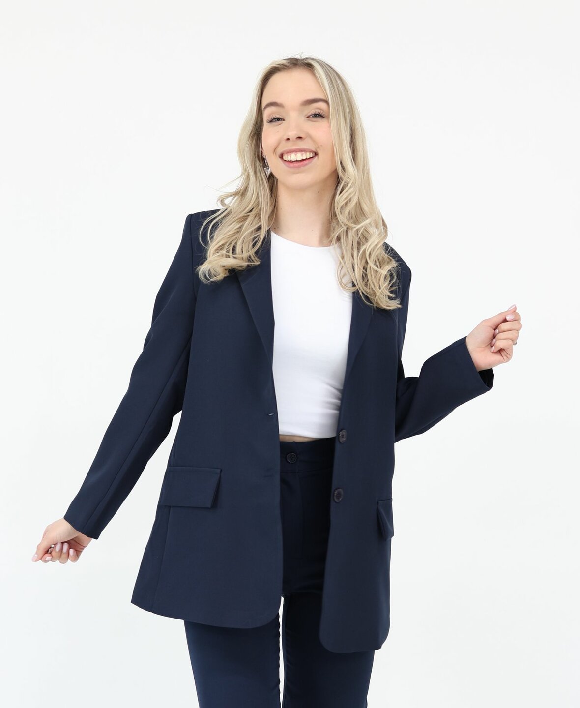 Sanne Split Blazer Navy Blue