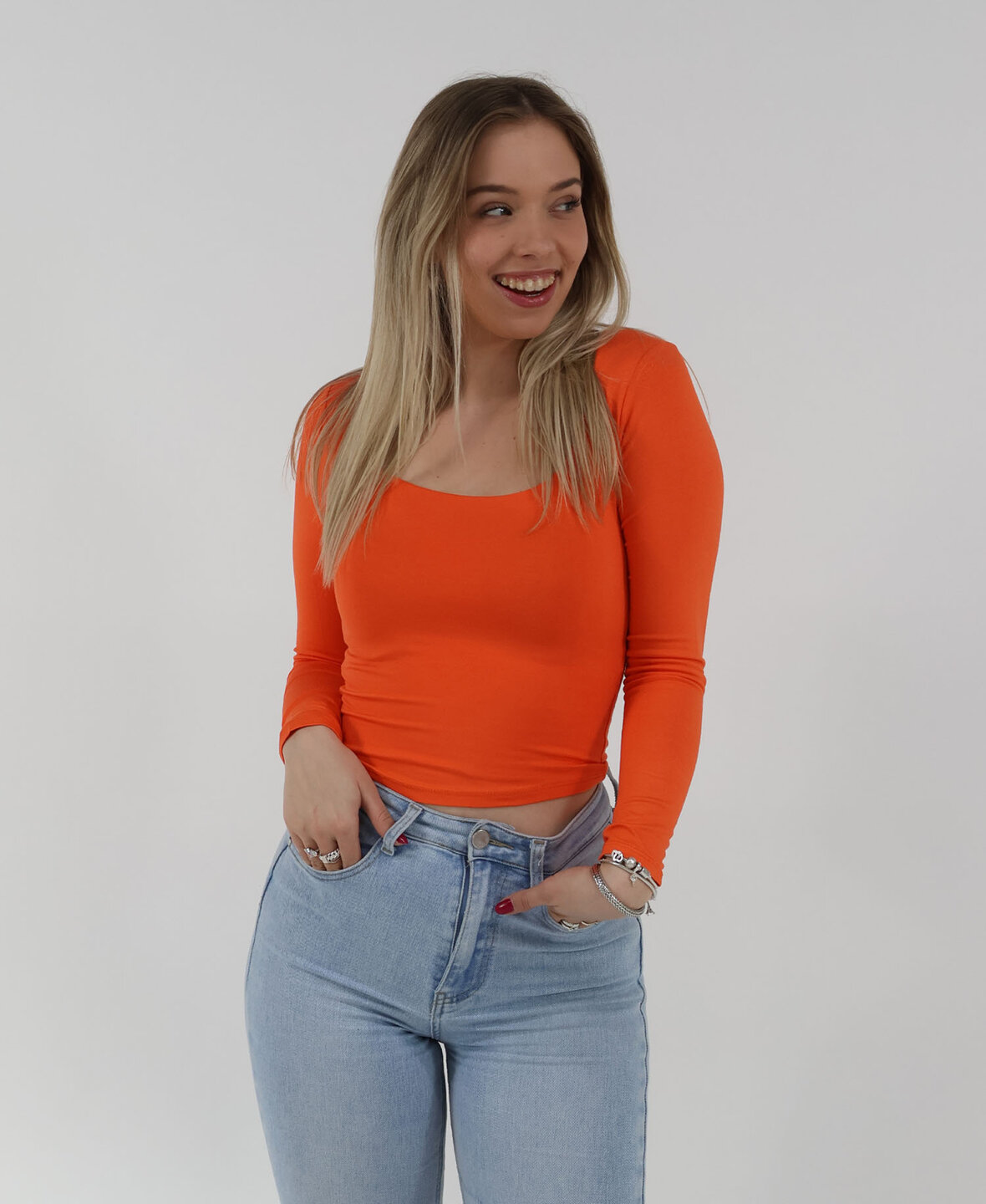 Leela Square Top Orange